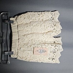 M.L. Kids Crochet (lined) shorts- cream color- size 4/5, 5/6, 6/7 (priced each)